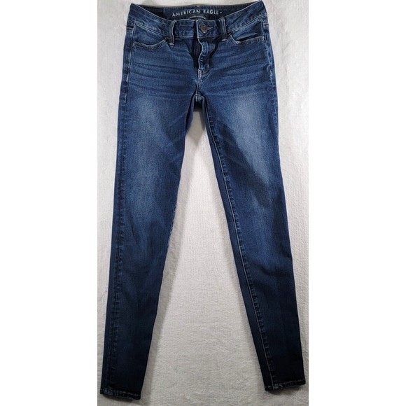 American Eagle Jeans 360 Ne(x)t Level Stretch Jegging Women’s Size 0 Blue Denim - Picture 4 of 16